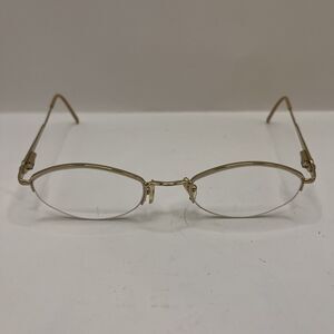Dario Martini Eyeglasses P303-06 C1 Italy Half Rim Gold Frames Only 51-21-135